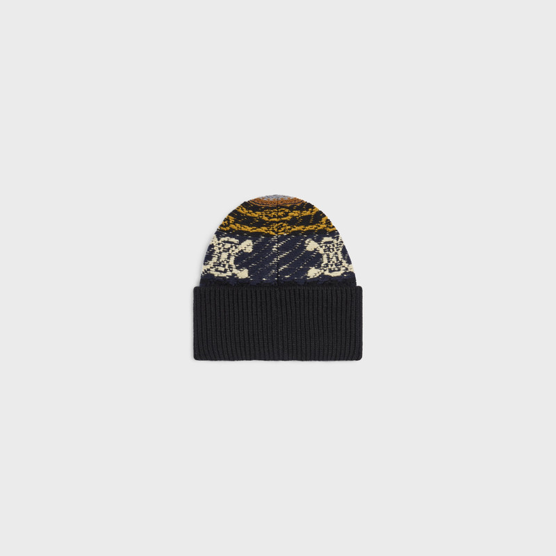 CELINE beanie IN jacquard cashmere outlook