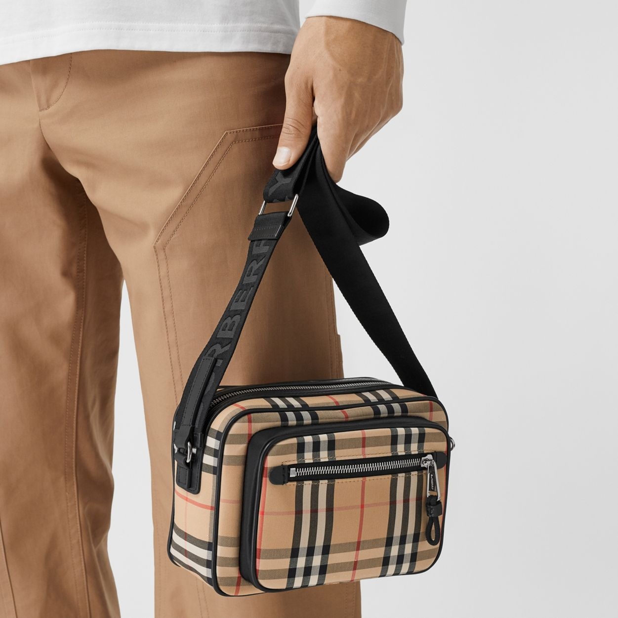 Vintage Check and Leather Crossbody Bag - 9