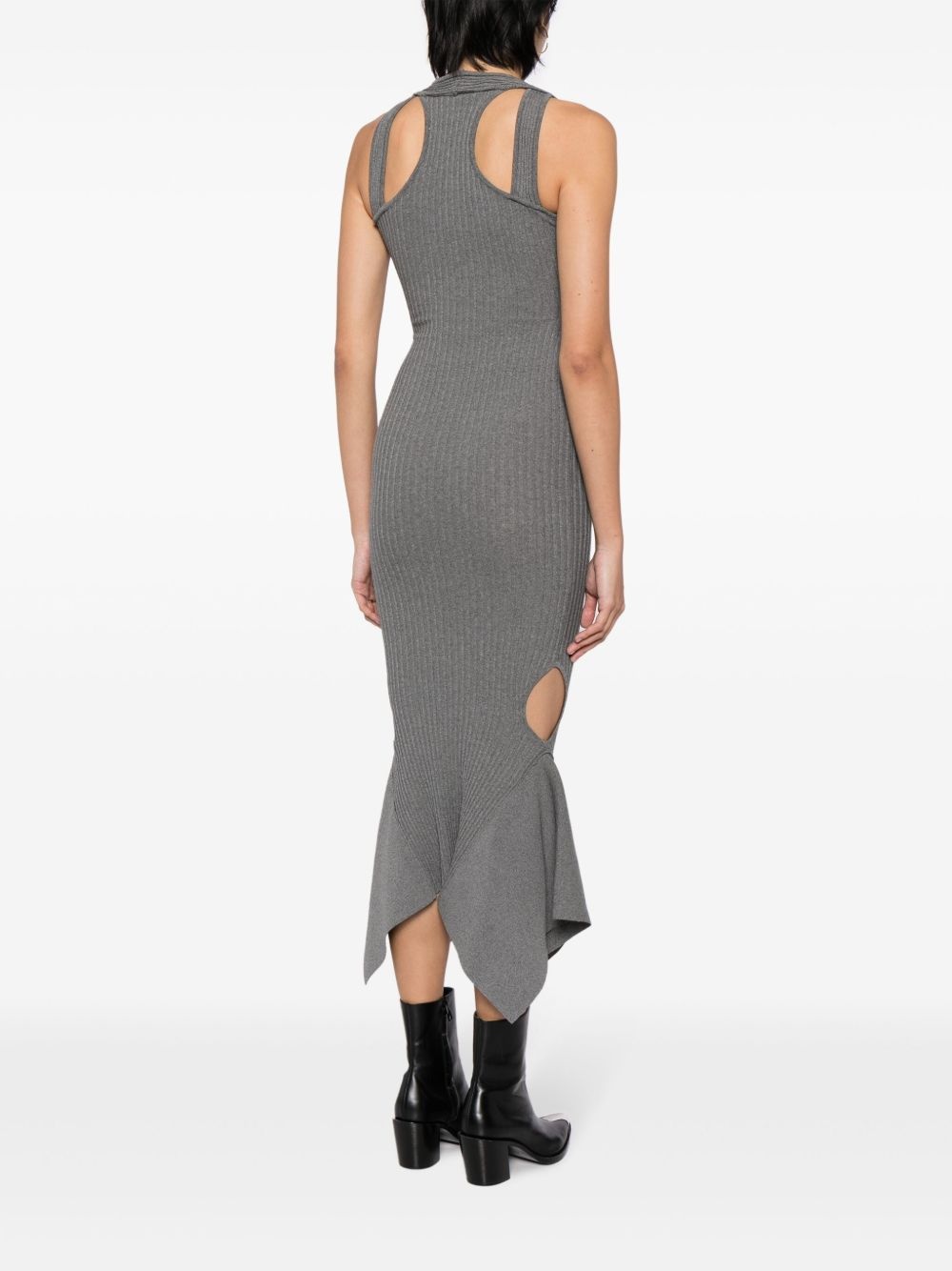 cut-out ribbed midi dress - 4