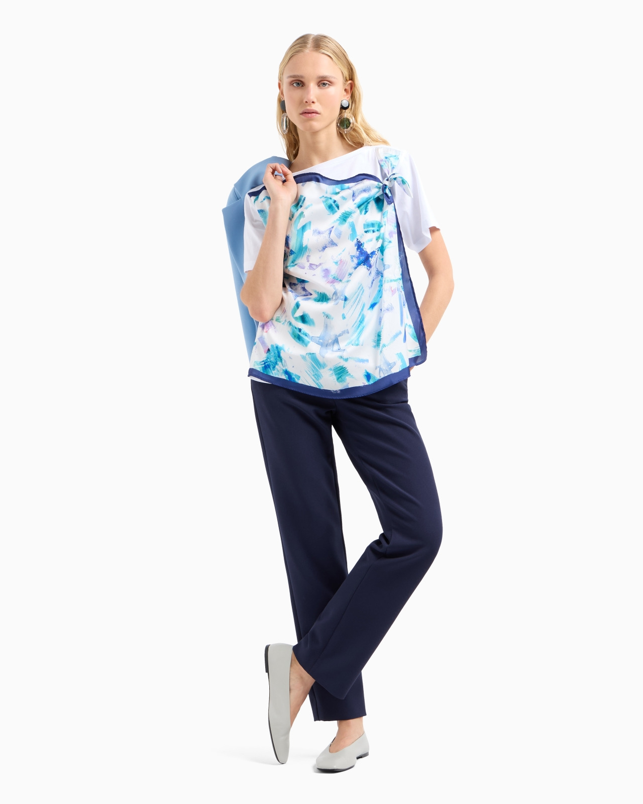 ASV organic jersey T-Shirt with foulard panel - 4
