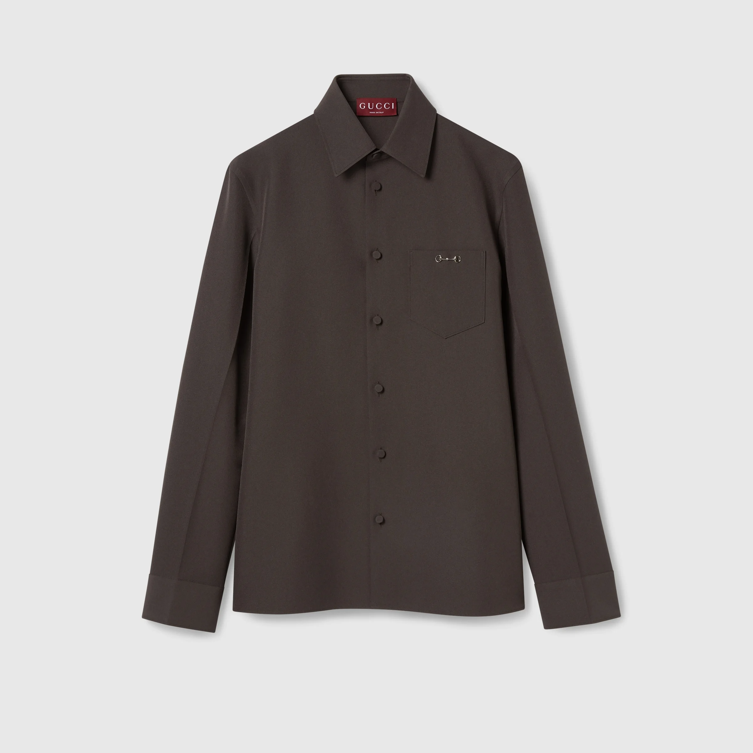 Polyester twill shirt with Horsebit - 1