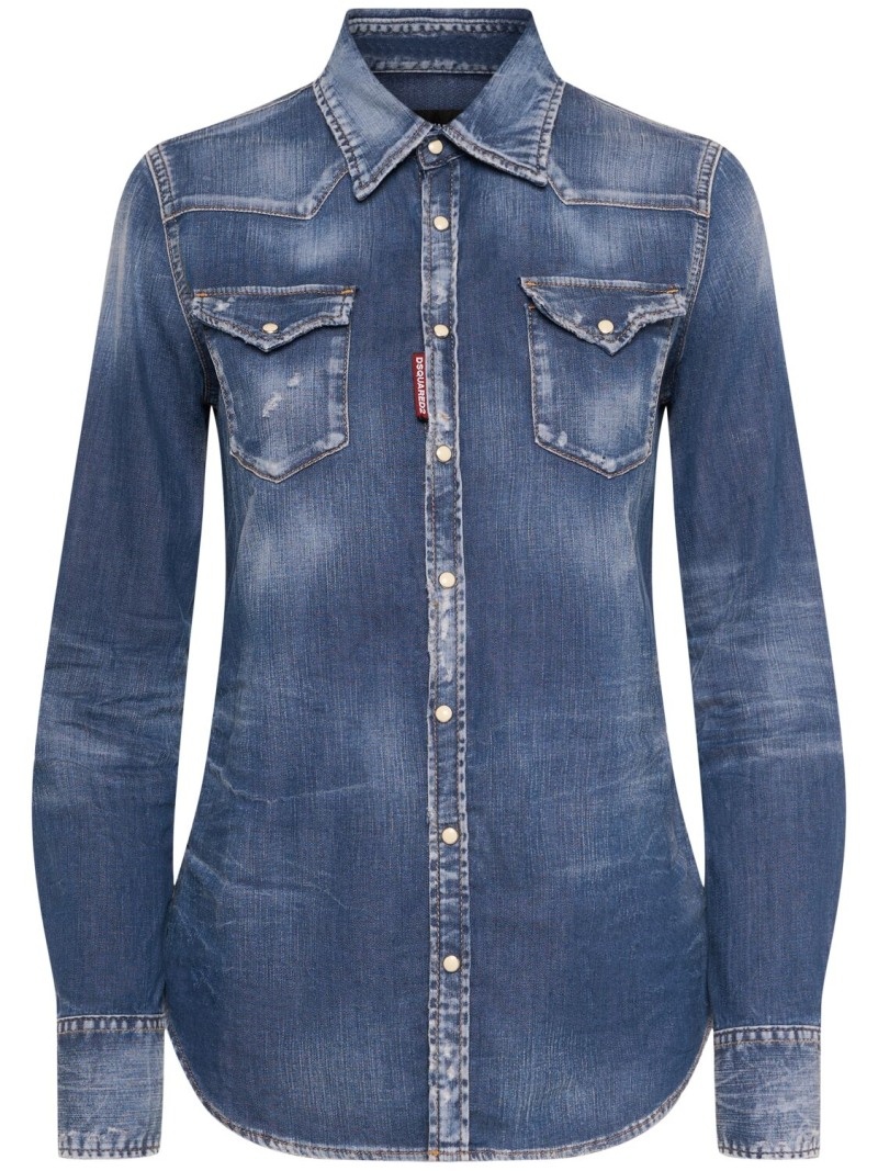 Classic stretch denim western shirt - 1