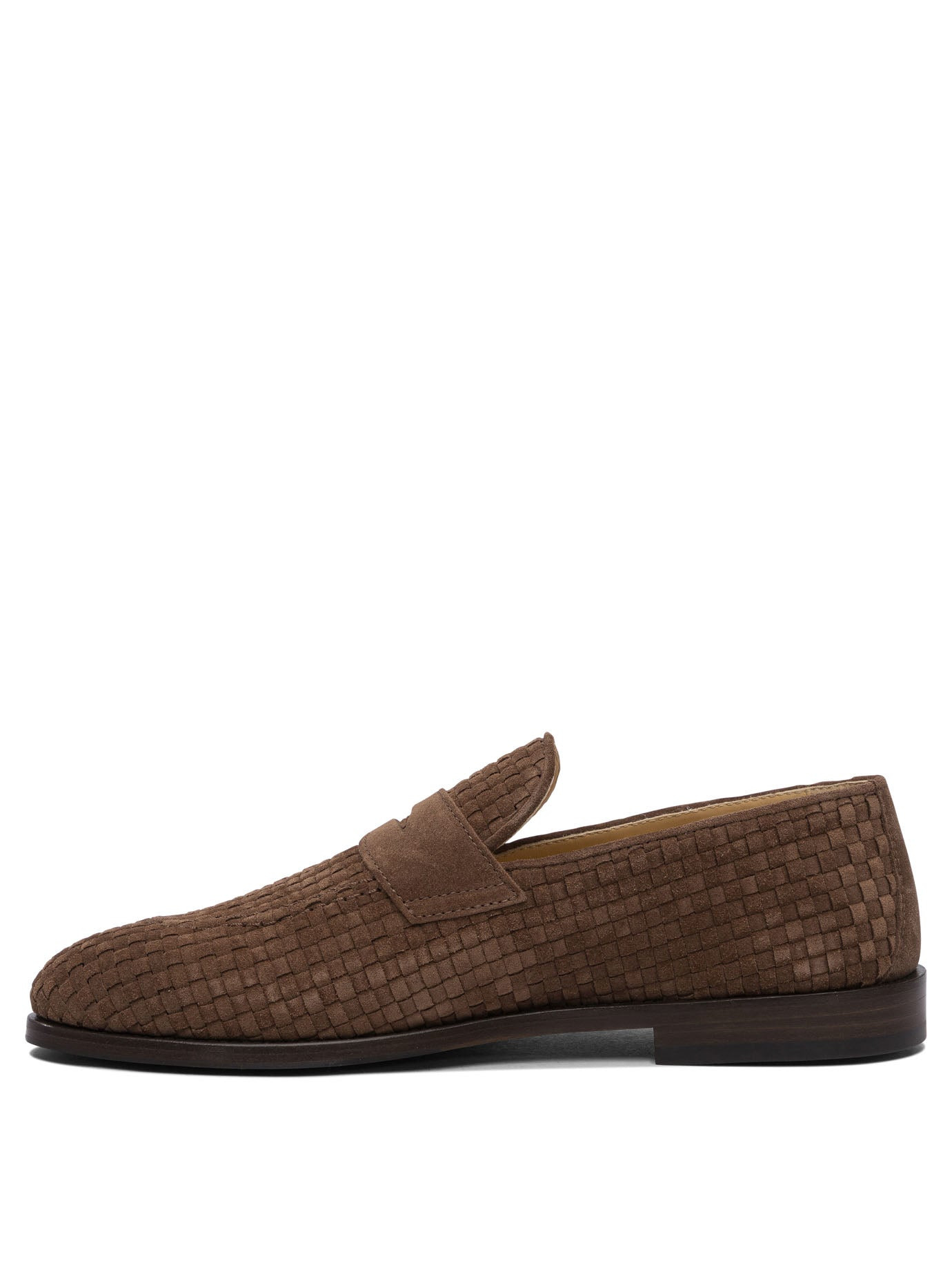Brunello Cucinelli Men Woven Suede "Penny" Loafers - 3