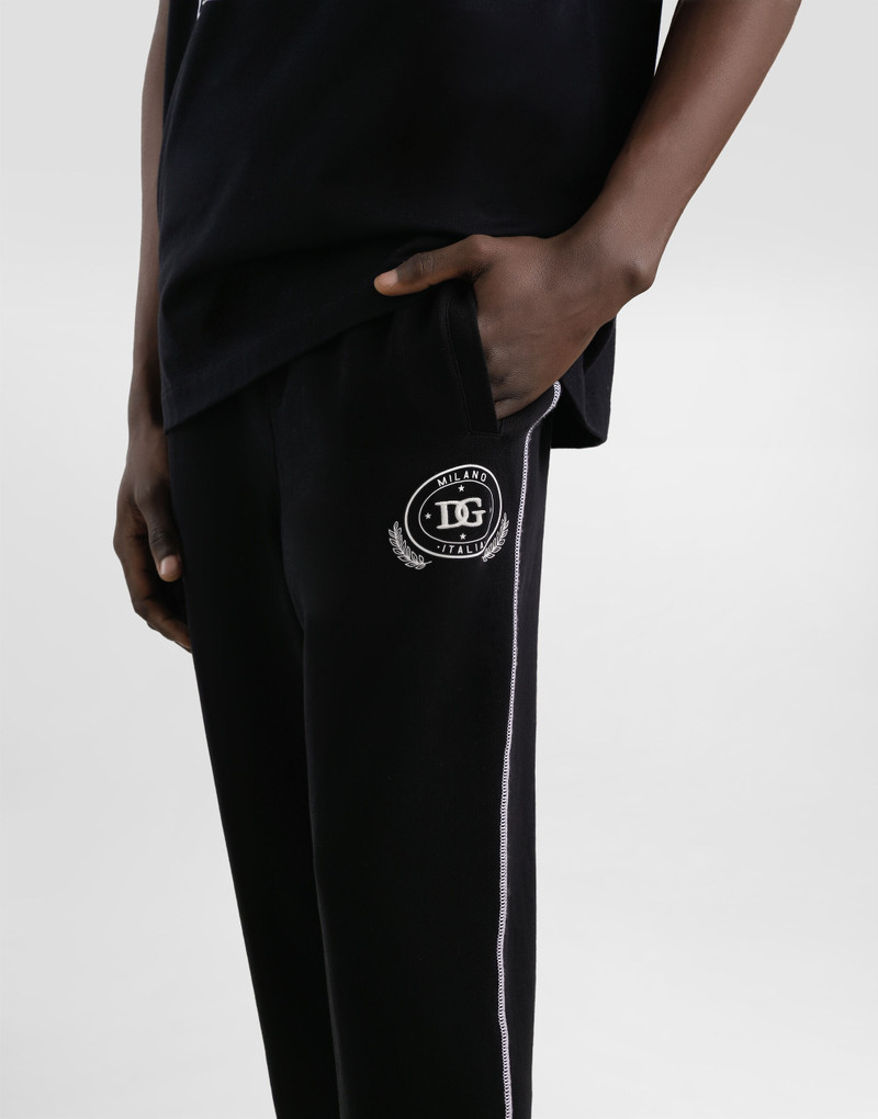 Jersey trousers with print and embroidery 4