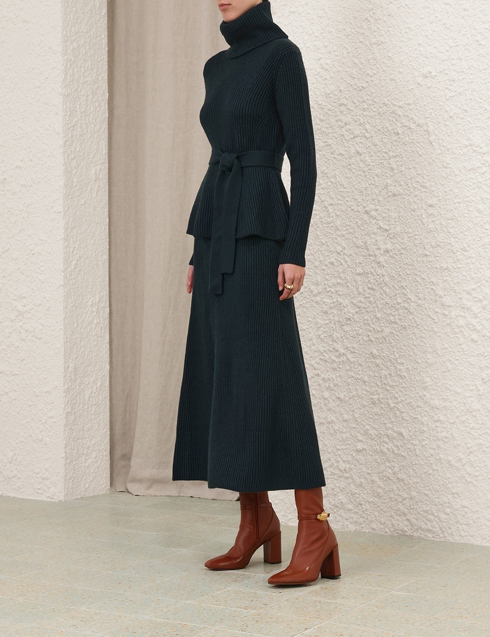 ILLUSTRATION PANELED RIB SKIRT - 3
