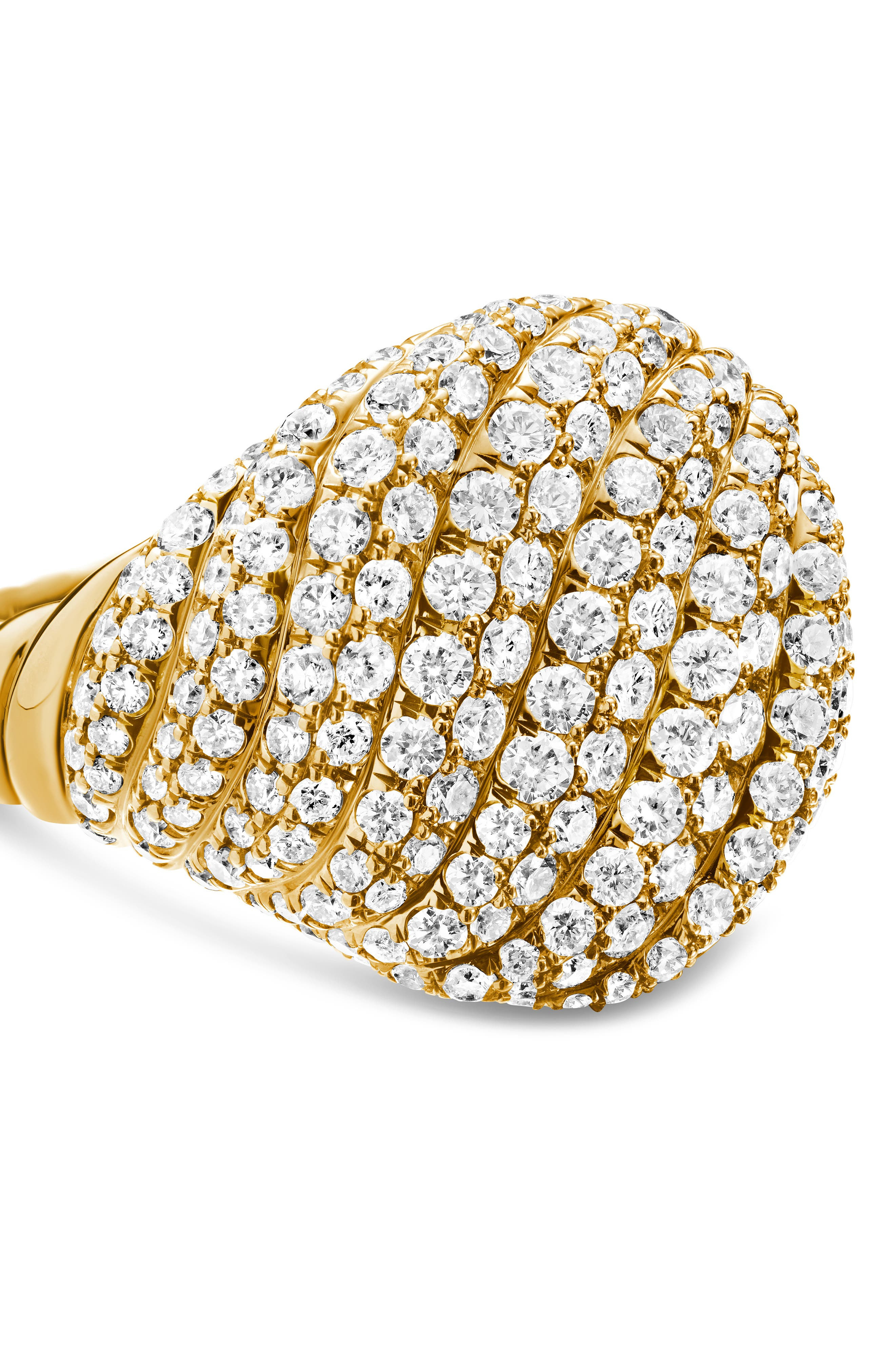David Yurman Sculpted Cable Pinky Ring in 18K Yellow Gold with Pavé Diamonds at Nordstrom - 7