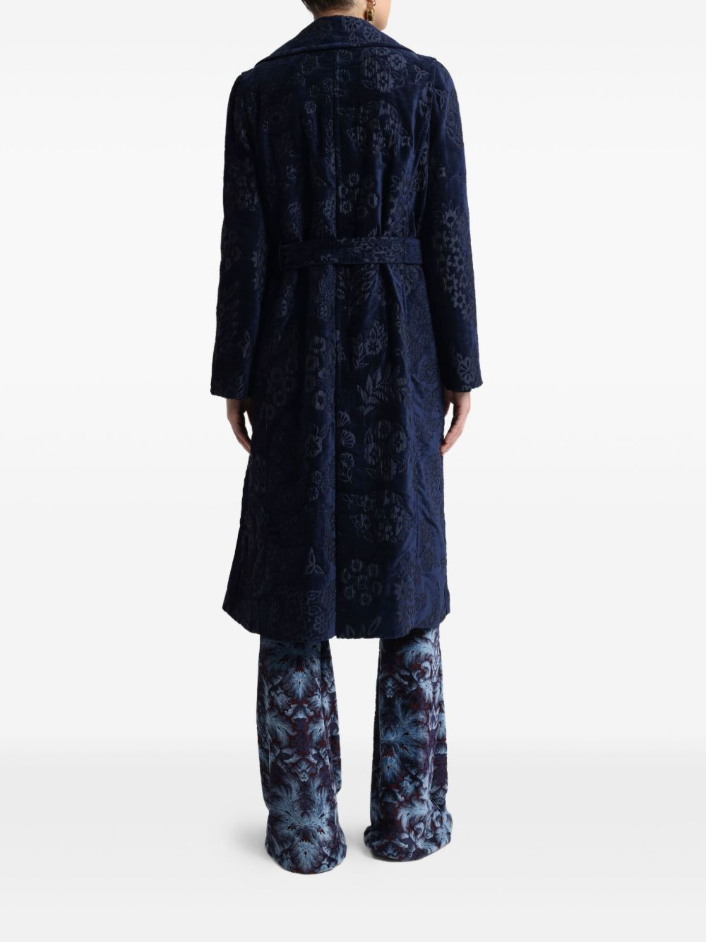 chenille Jacquard floral coat - 3
