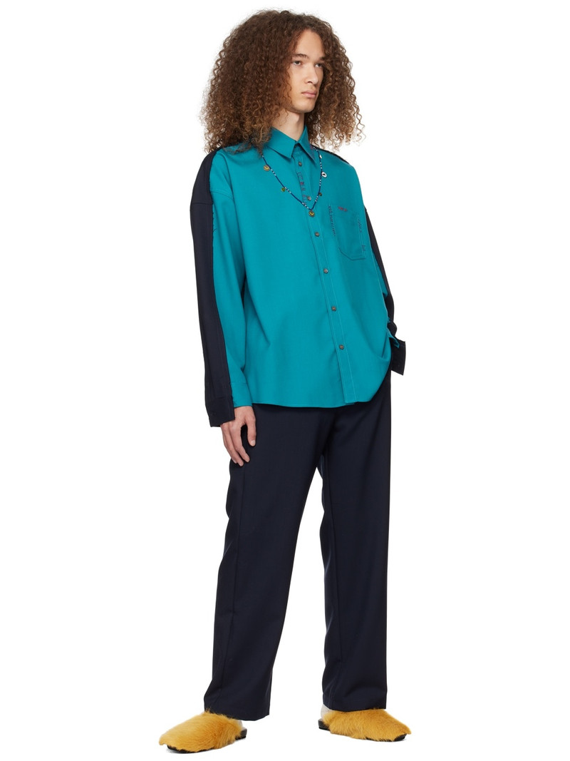 Marni Blue Four-Pocket Trousers outlook