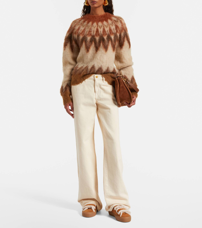 INUIKII Shearling-trimmed suede low-top sneakers outlook