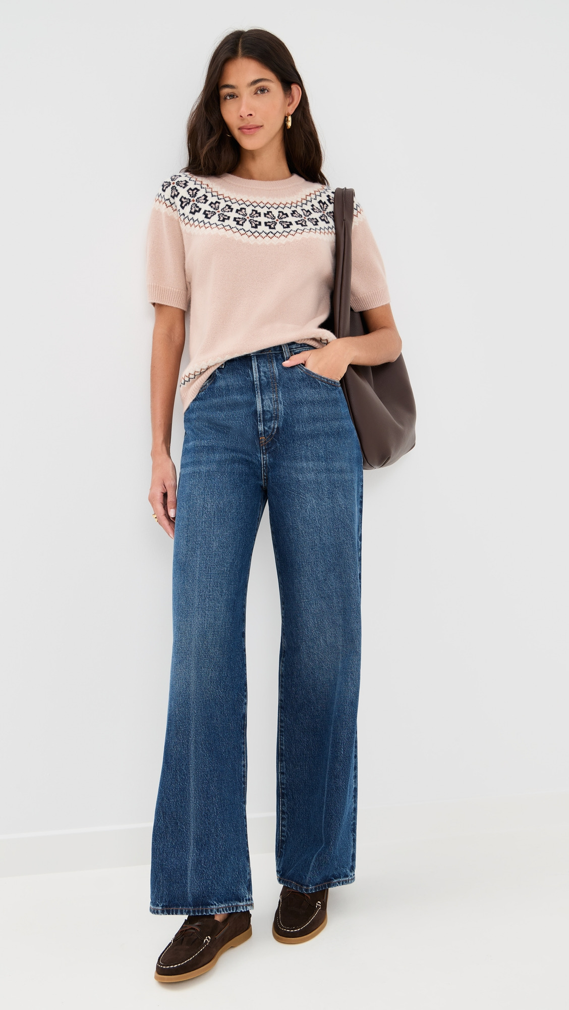The Short Sleeve Cashmere Fair Isle Sweater - 4