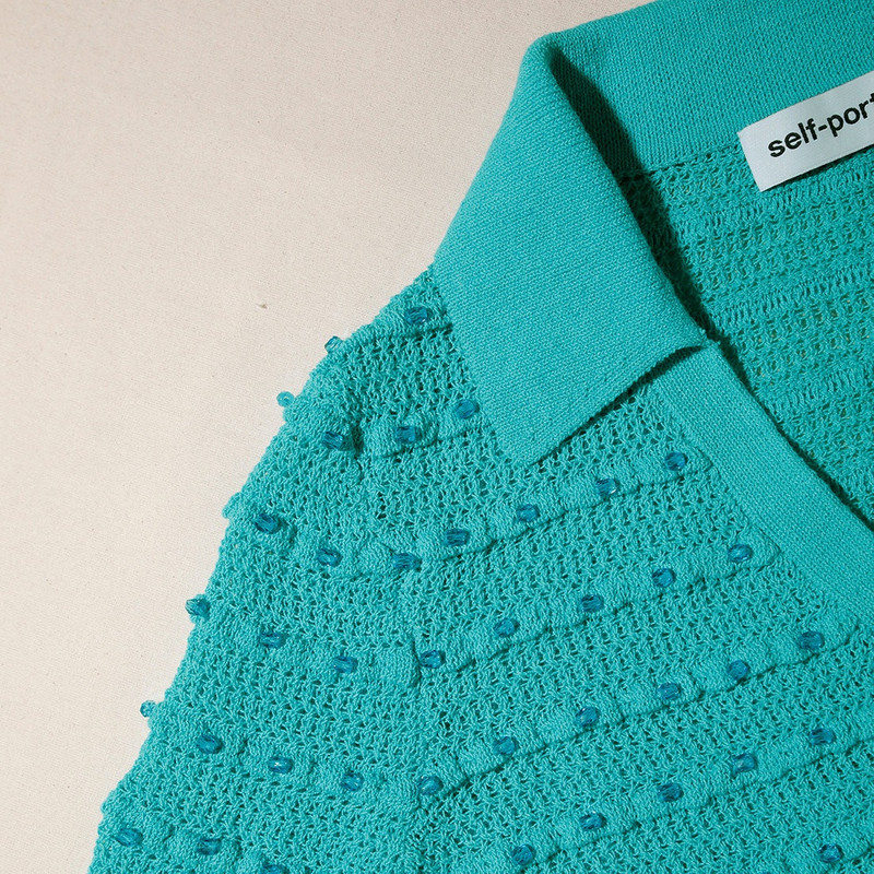 Green Beaded Knit Jacket 4