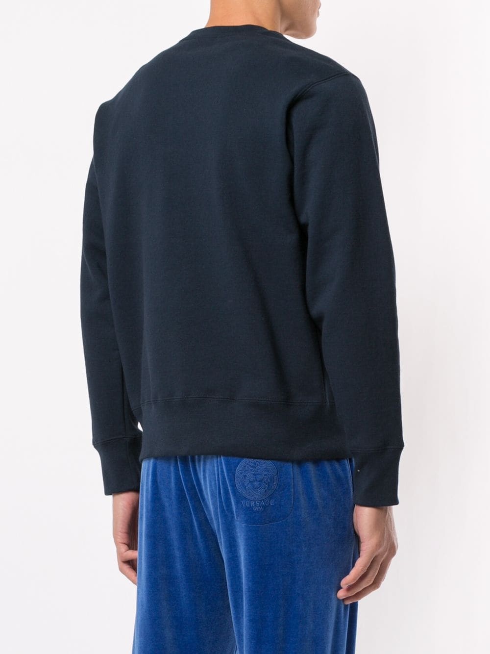 zig zag stitch panel crew neck - 4