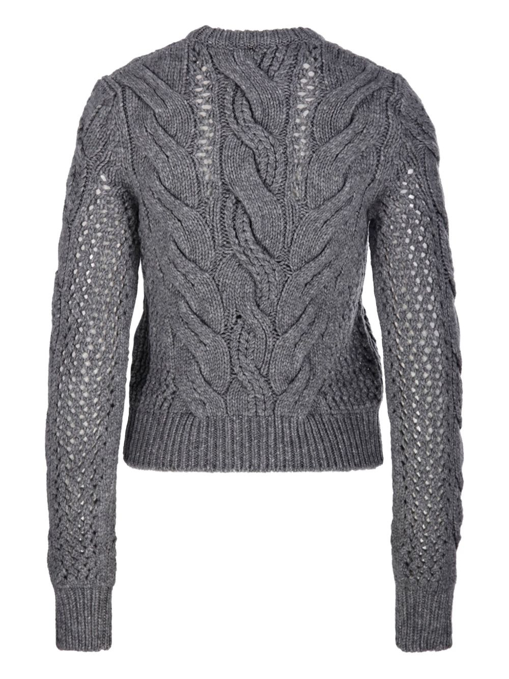 cable-knit eyelet-detail sweater - 2