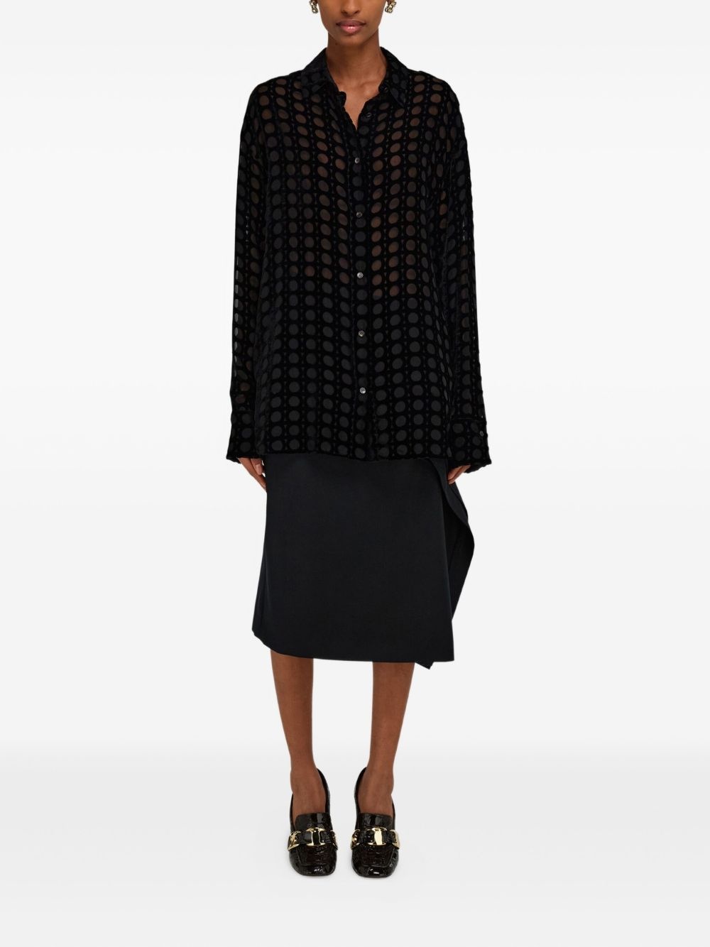 devoré-effect velvet shirt - 2