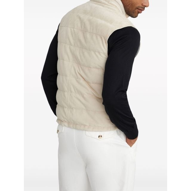 Padded suede gilet - 3