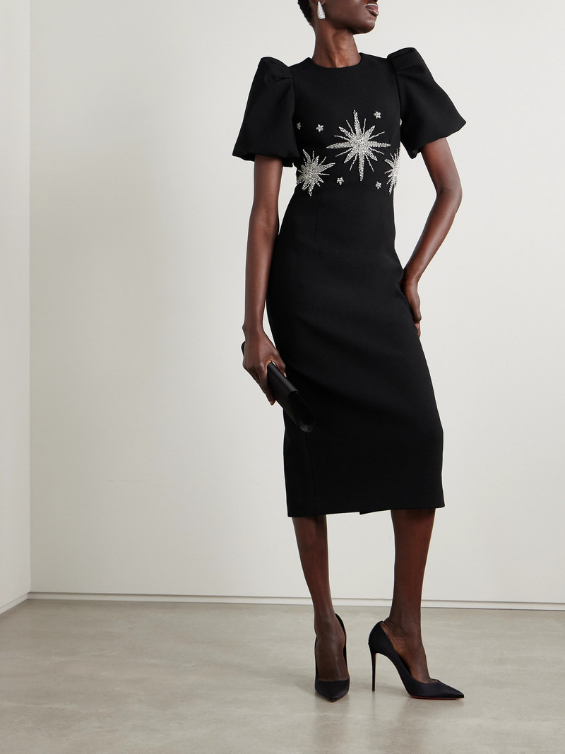 REBECCA VALLANCE Estella Crystal-embellished Crepe Midi Dress outlook