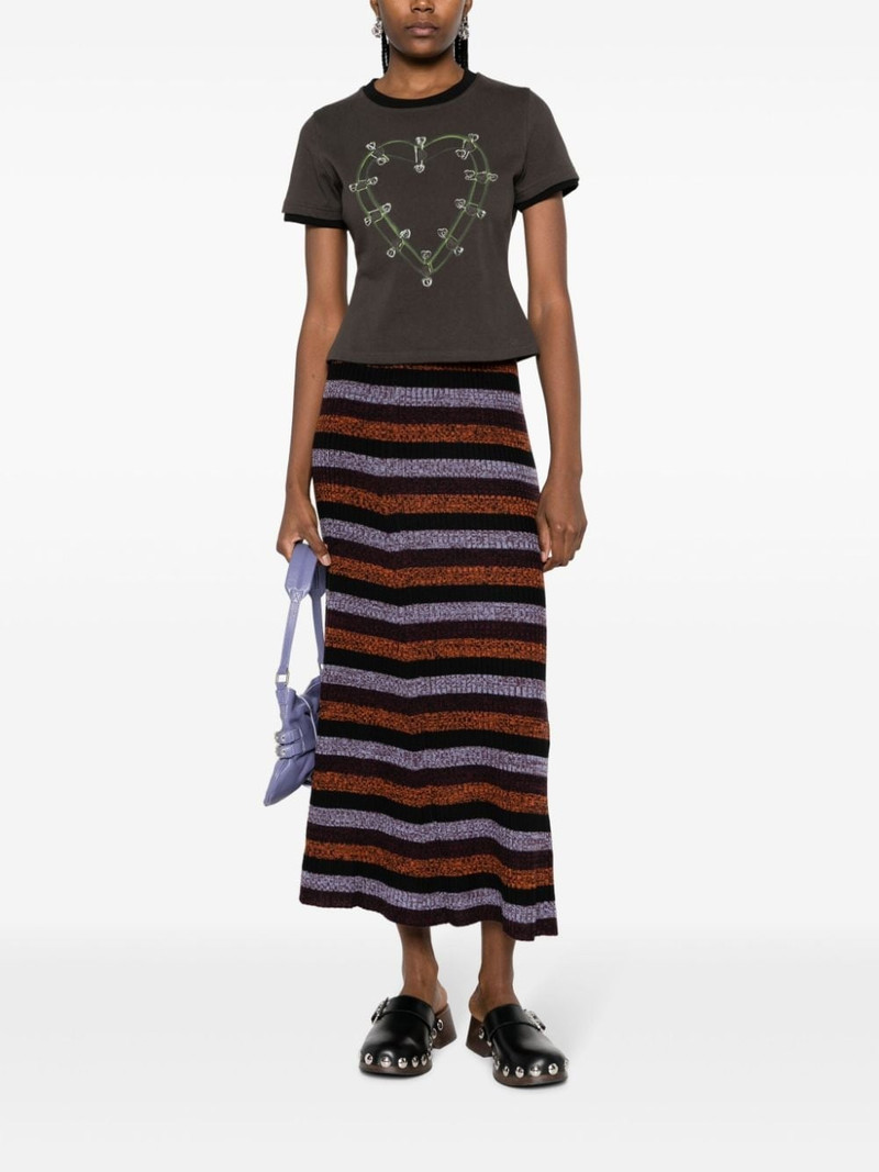 GANNI striped wool maxi skirt outlook