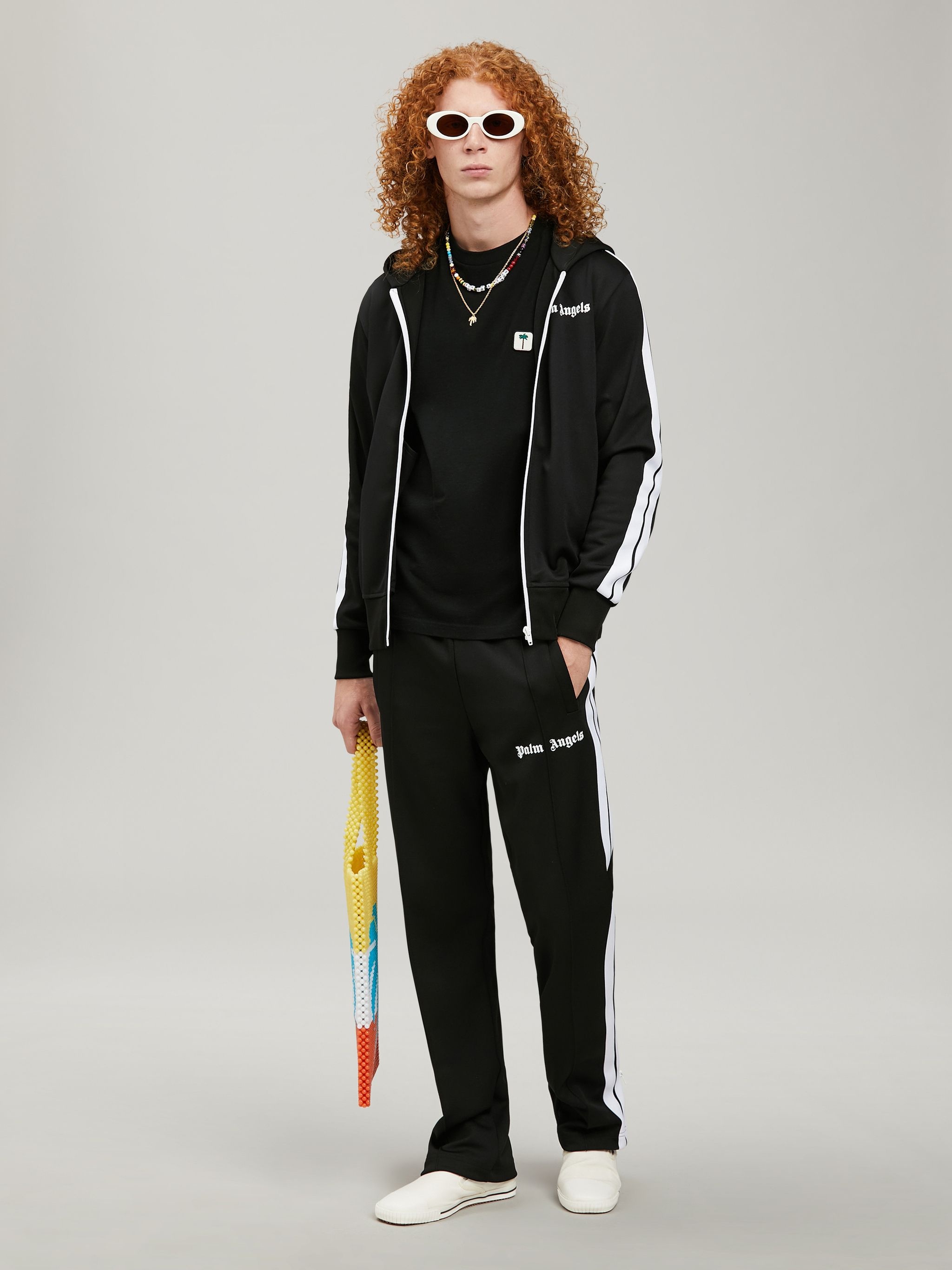 BLACK HOODY TRACK JACKET - 2