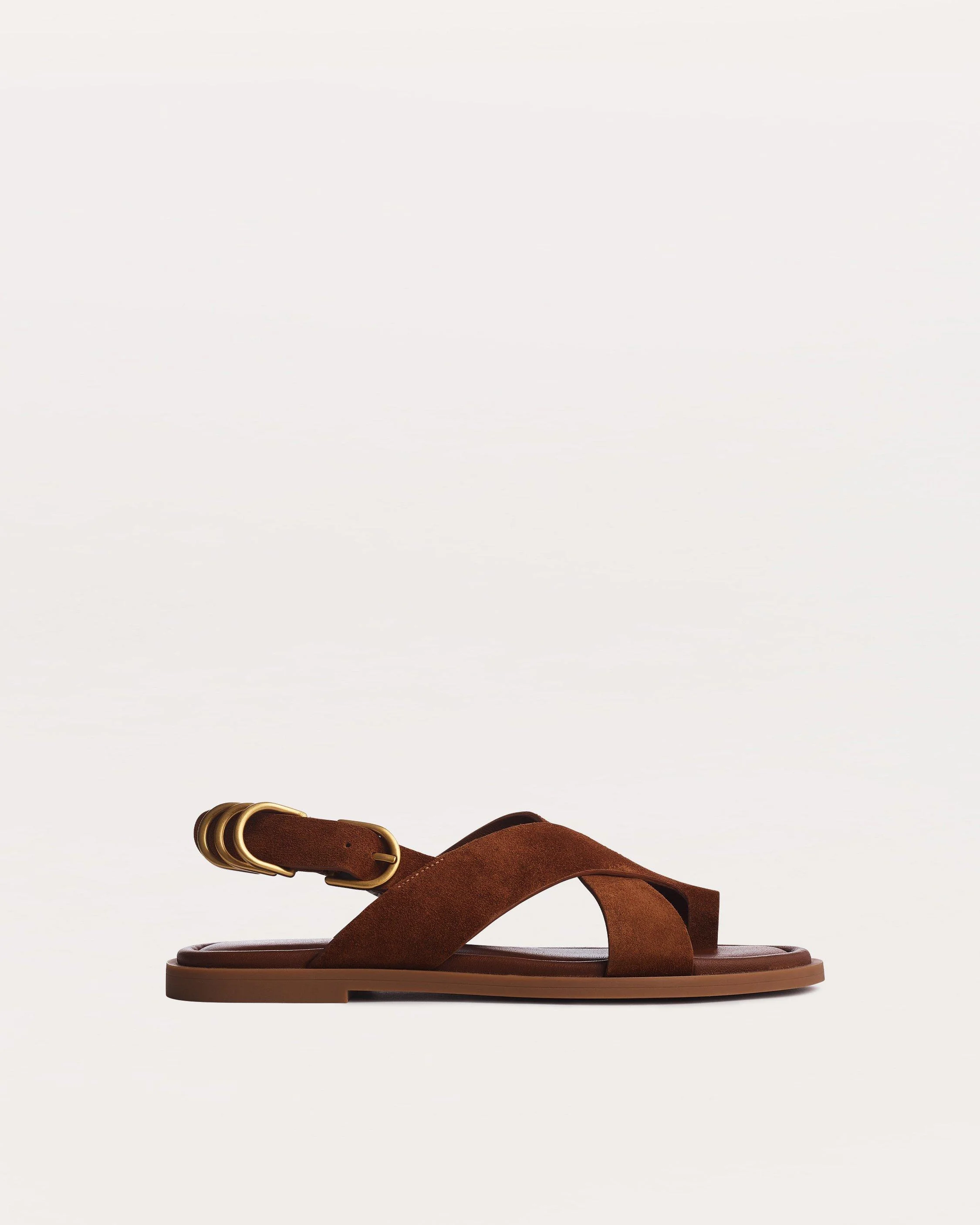 Gia Italian Suede Crossover Sandals - 1