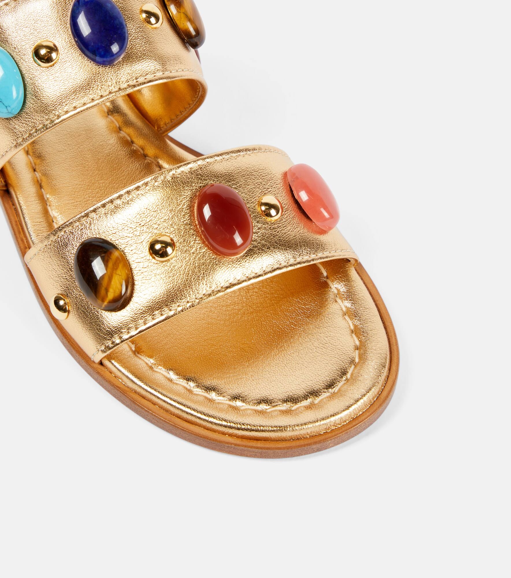 Embellished leather mules - 6
