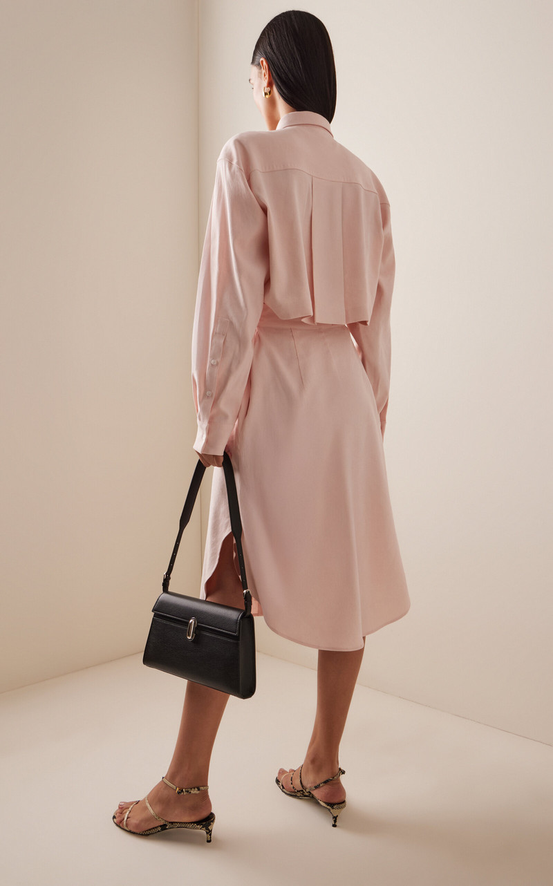 Exclusive Pleat-Back Shirt Dress pink 4