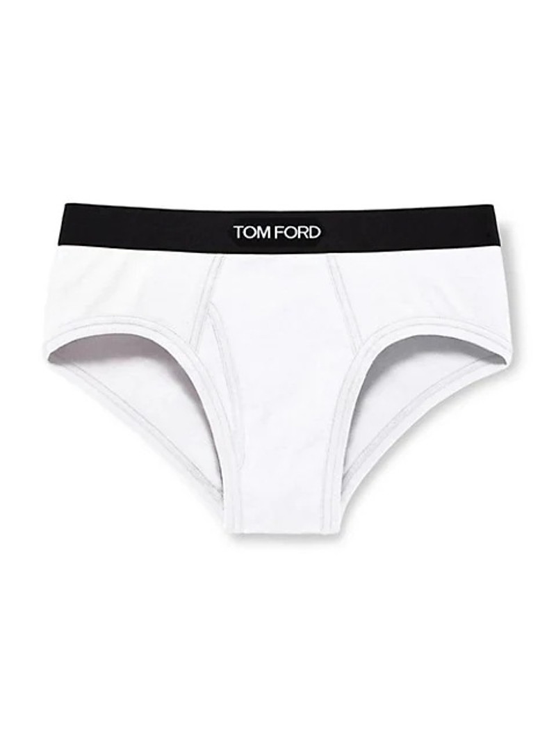 Stretch-Cotton Logo Briefs - 1