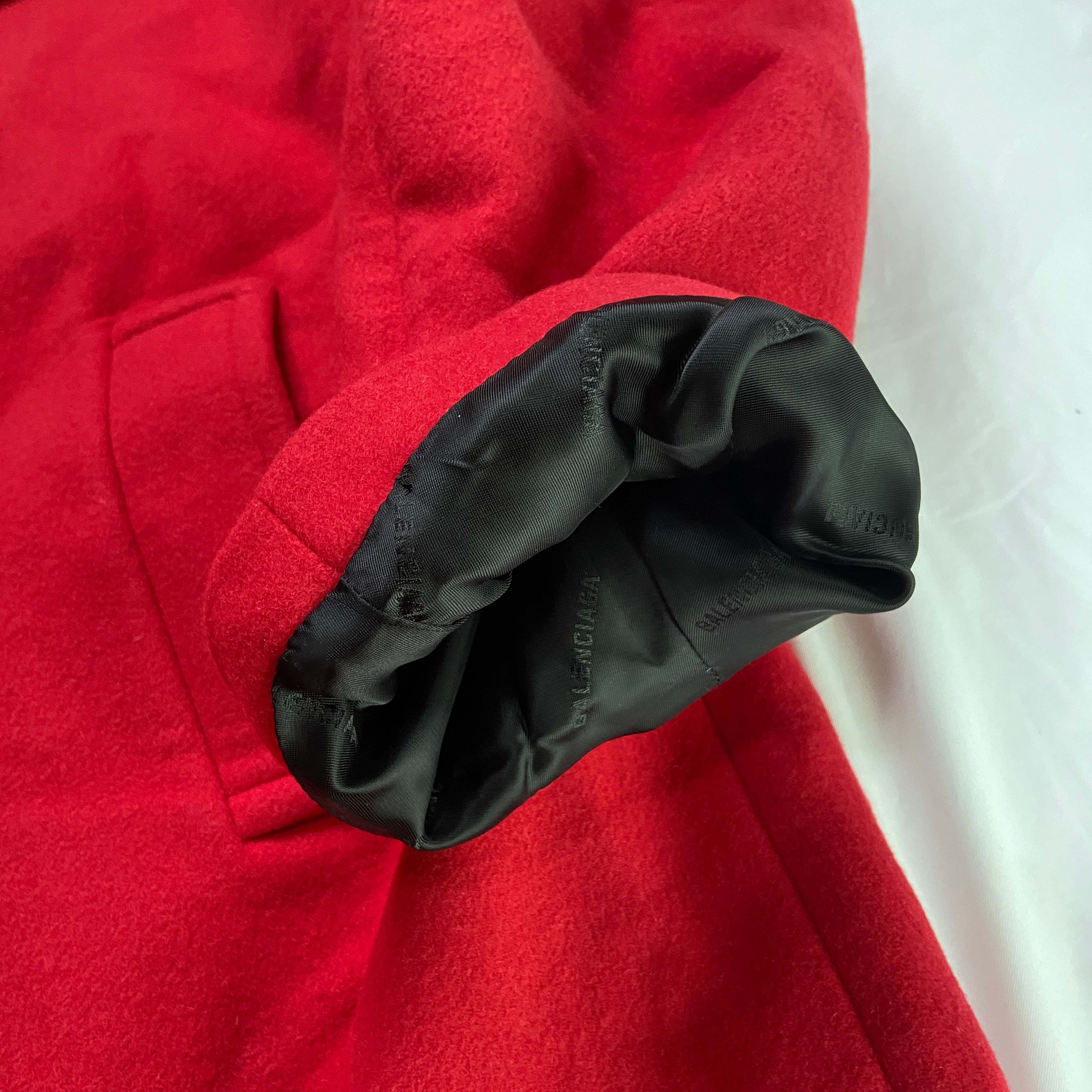Balenciaga Ss19 runway 80s boxy shoulder red camel wool coat jacket 46 - 7