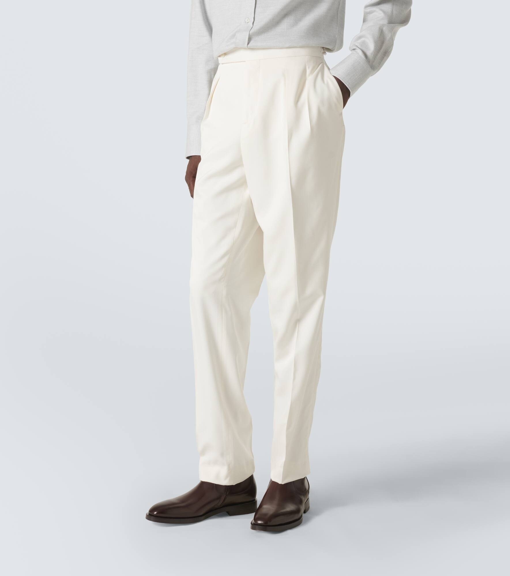 Silk twill tuxedo pants - 3