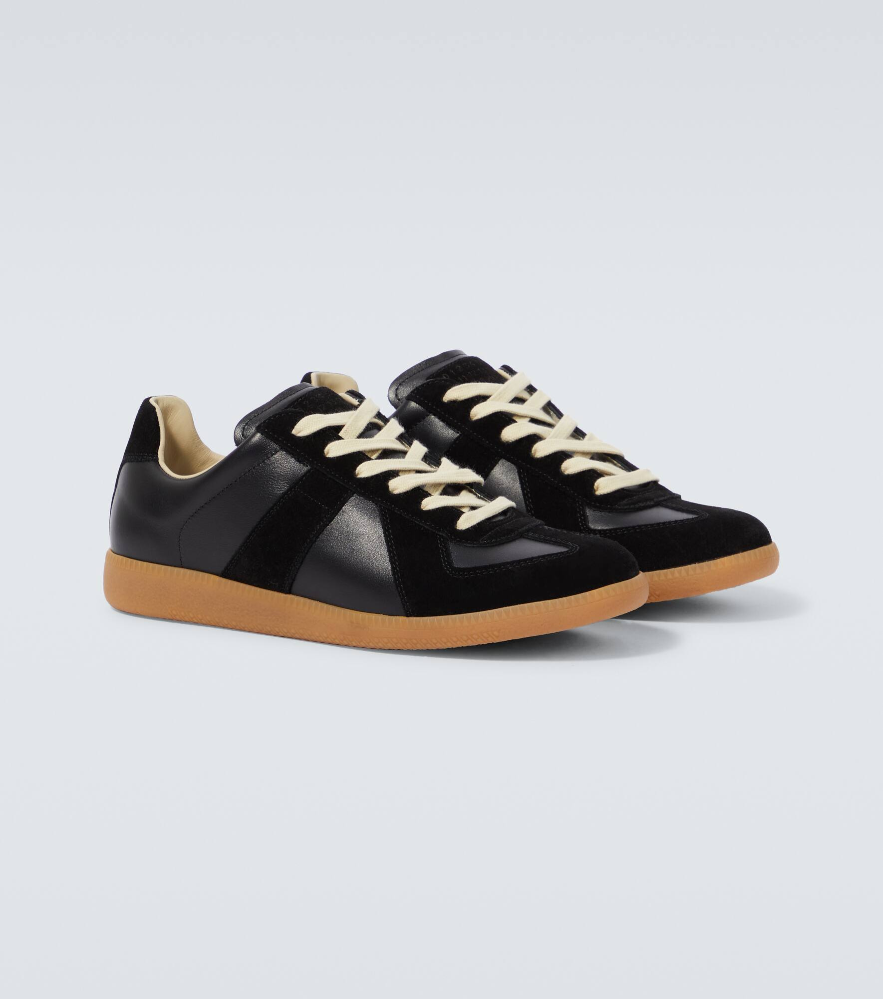 Replica leather and suede sneakers - 5
