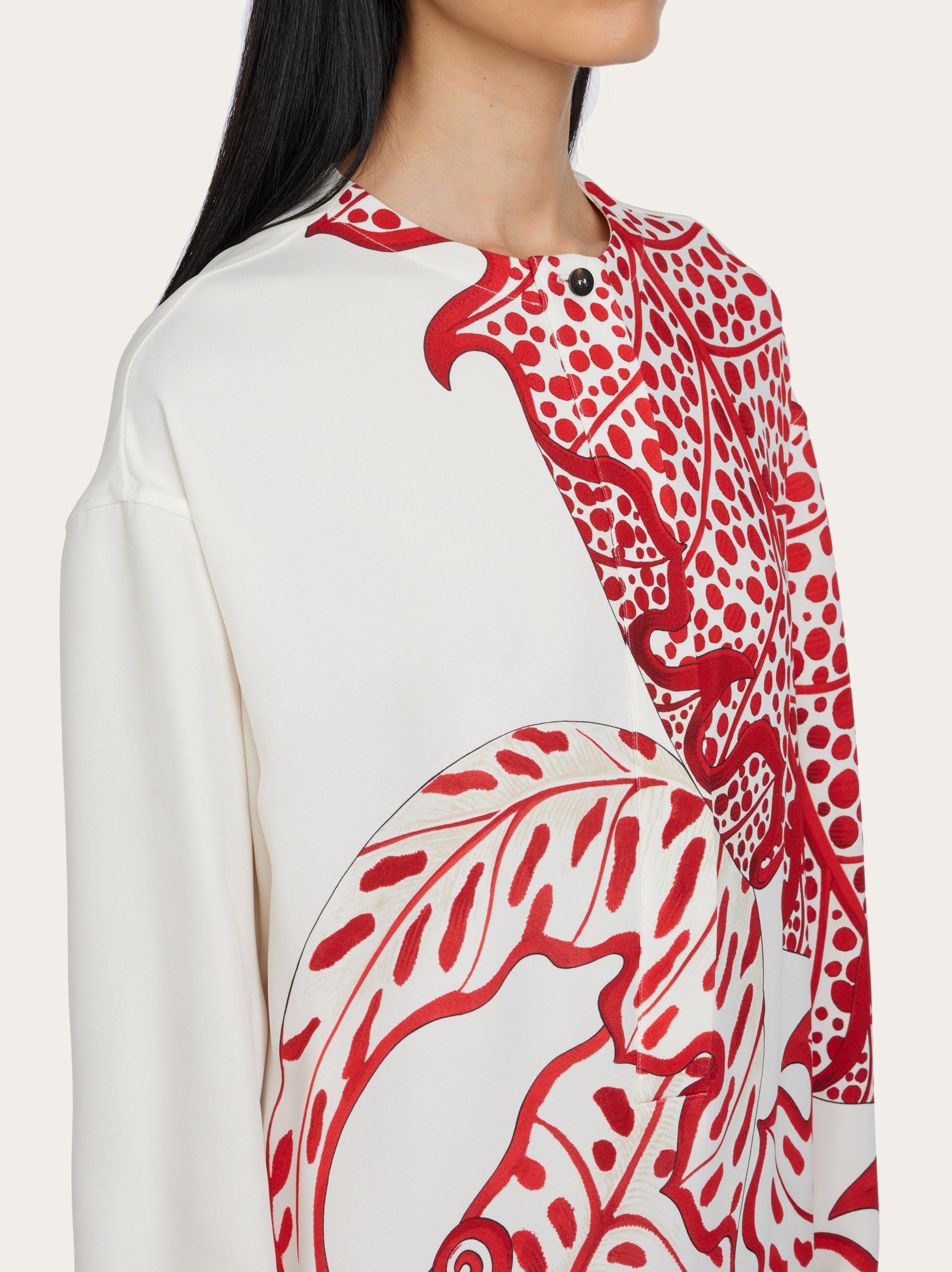 Foliage print shirt dress - 4