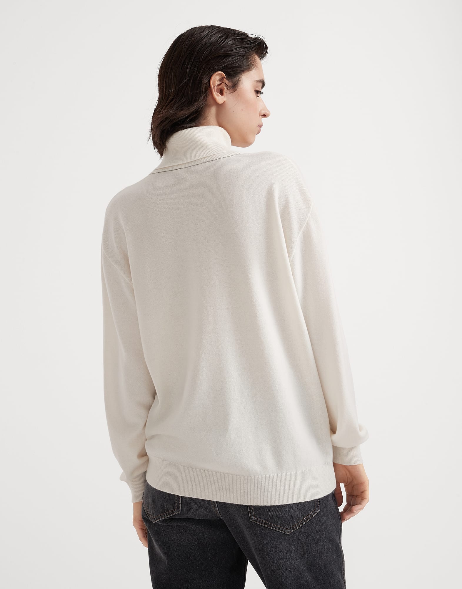 Cashmere turtleneck sweater with monili - 2