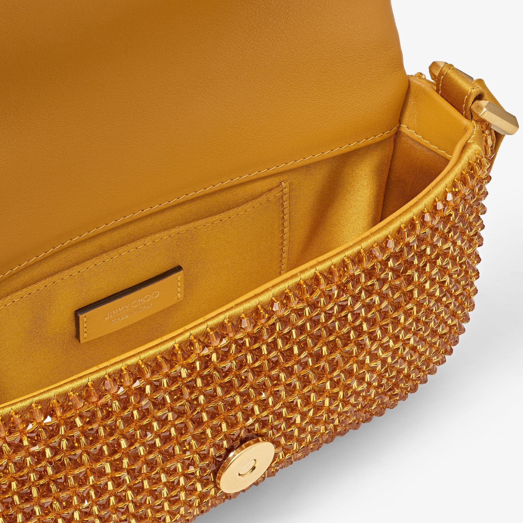Varenne Mini Shoulder
Sunflower Satin Mini Shoulder Bag with Crystal Fringe - 6