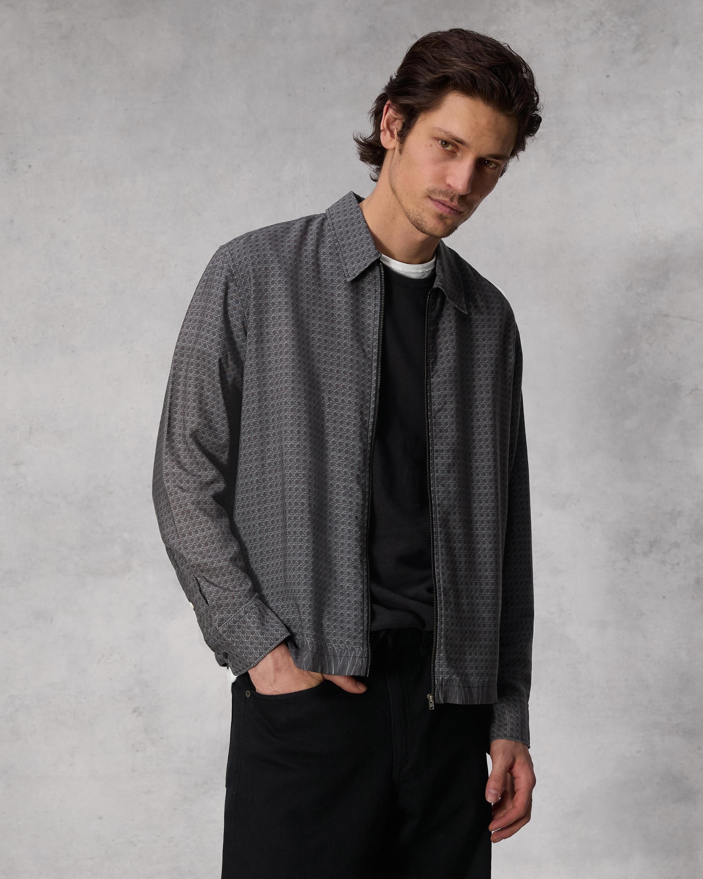Blouson Printed Cotton Zip Shirt
Relaxed Fit - 2