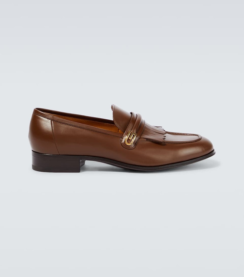 Mirrored G fringed leather loafers - 1