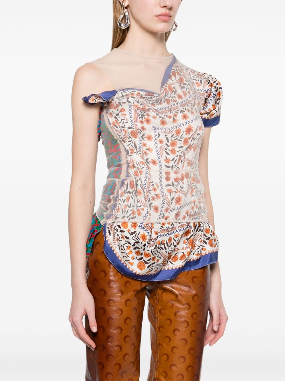 silk-scarves layered top - 3