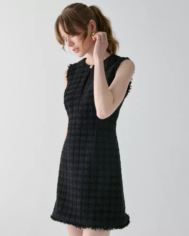 kate spade Plaza Tweed Fit And Flare Dress outlook
