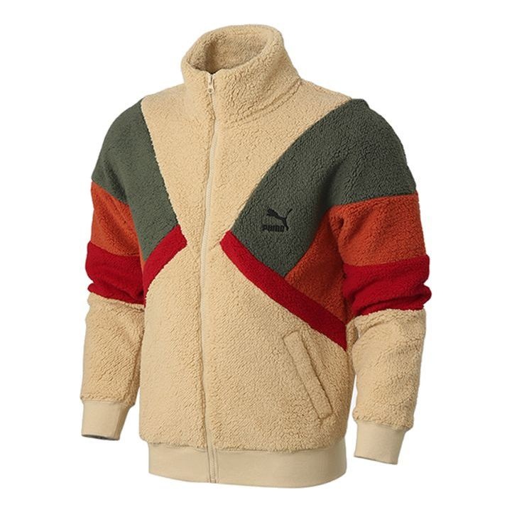 Puma Retro Block Sherpa Jacket 'Brown Red Green' 530808-12 - 1