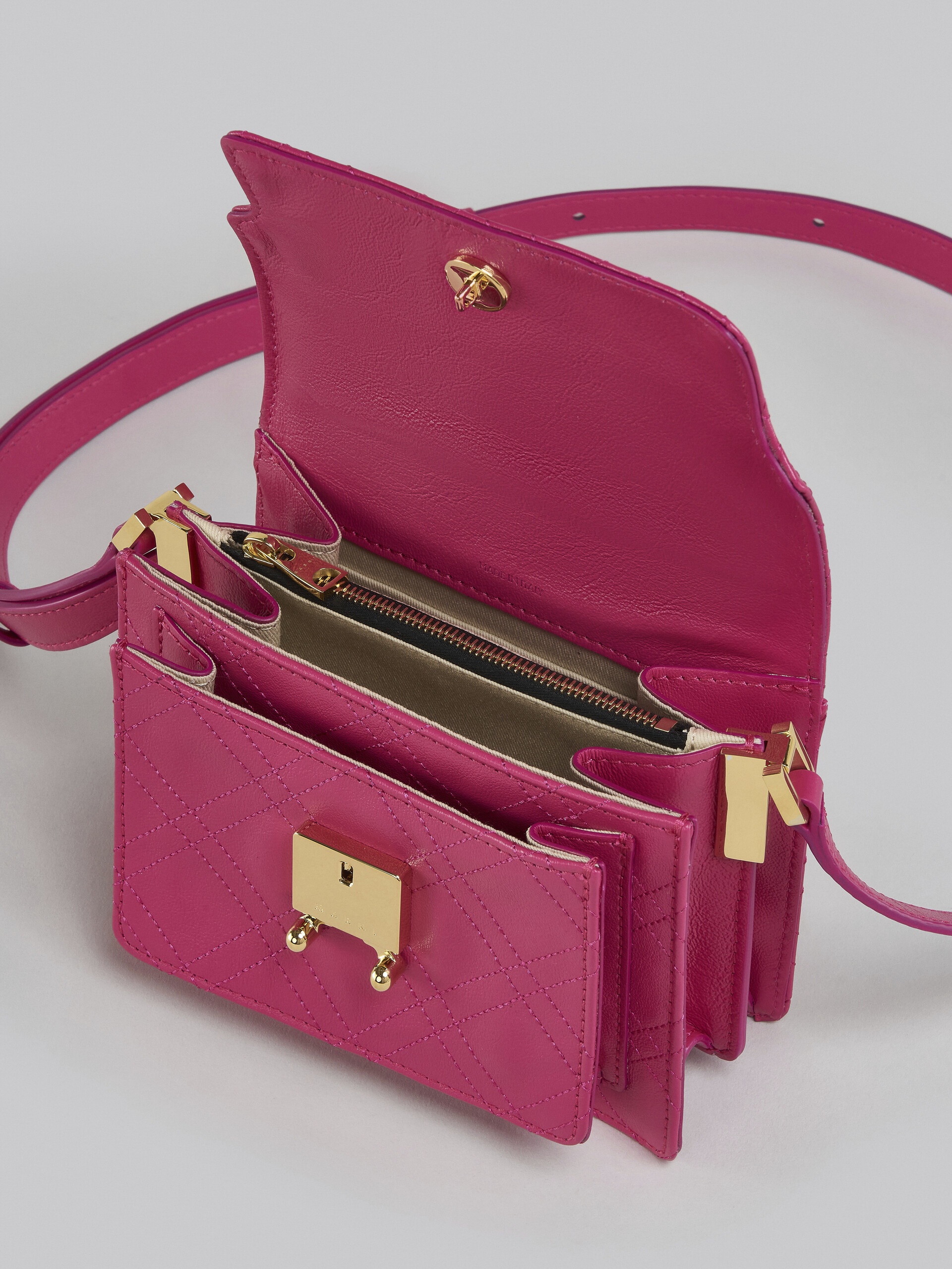 TRUNK SOFT MINI BAG IN FUCHSIA LEATHER - 4