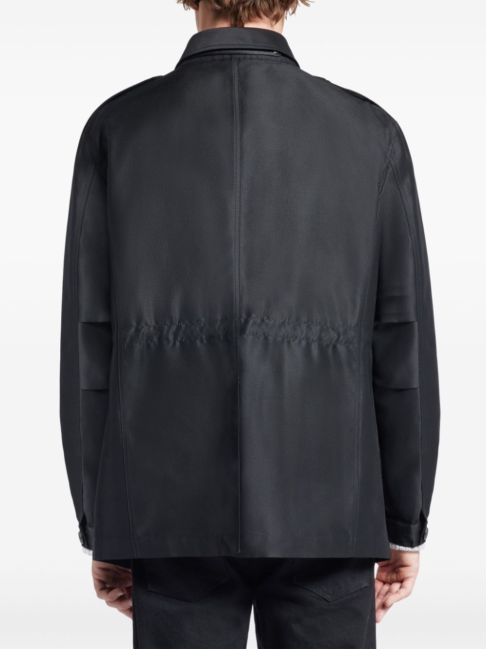 panelled faille shirt jacket - 4