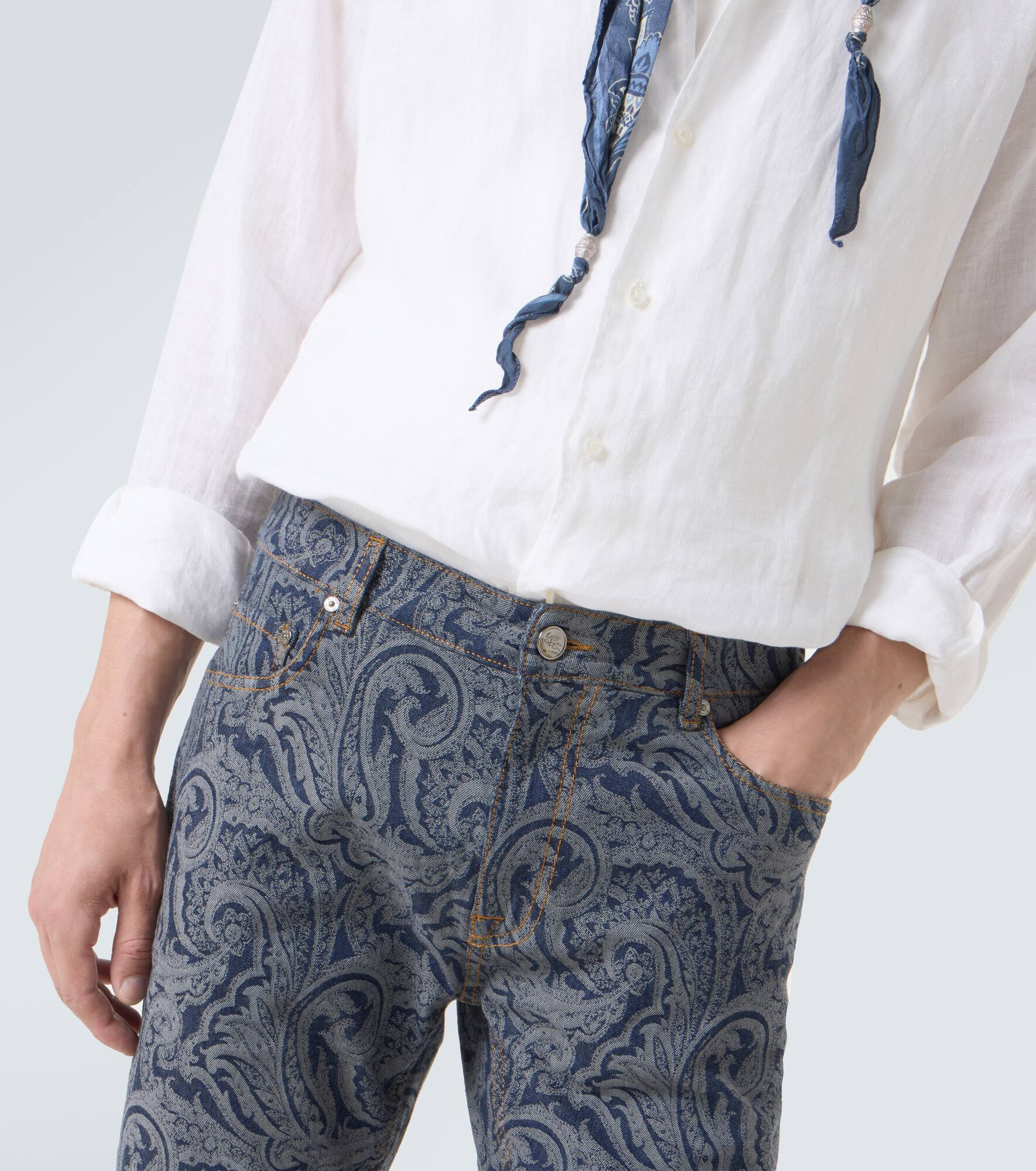 Roma paisley slim jeans - 5