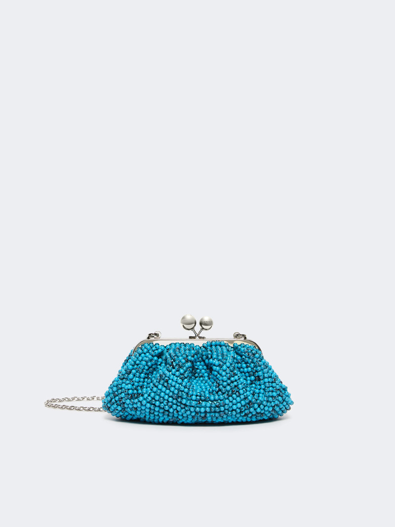 ESCHIMO Small Pasticcino Bag with embroidered resin pearls - TURQUOISE 1