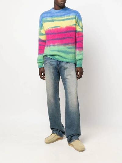 The Elder Statesman striped tie-dye cashmere jumper outlook