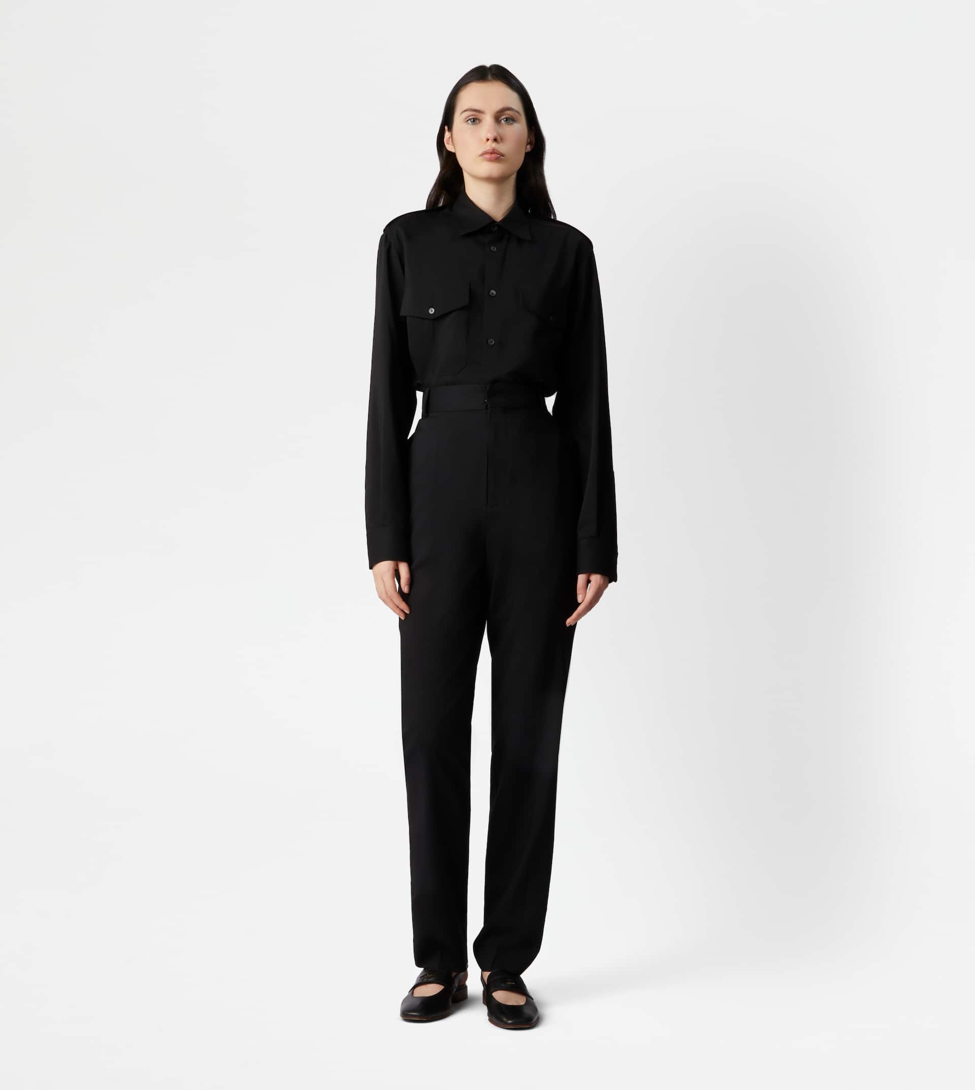 PANTS IN WOOL - BLACK - 2