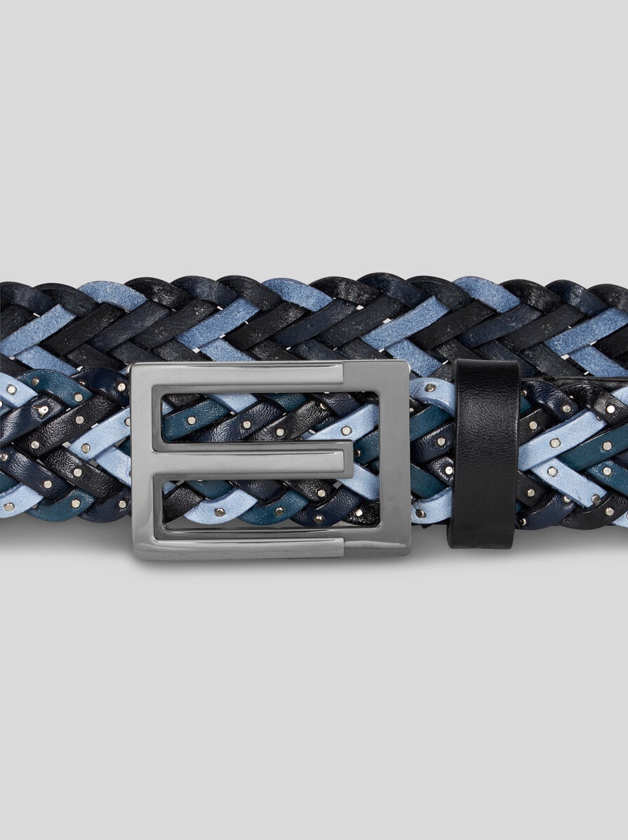 WOVEN LEATHER BELT WITH ETRO BUCKLE - 2
