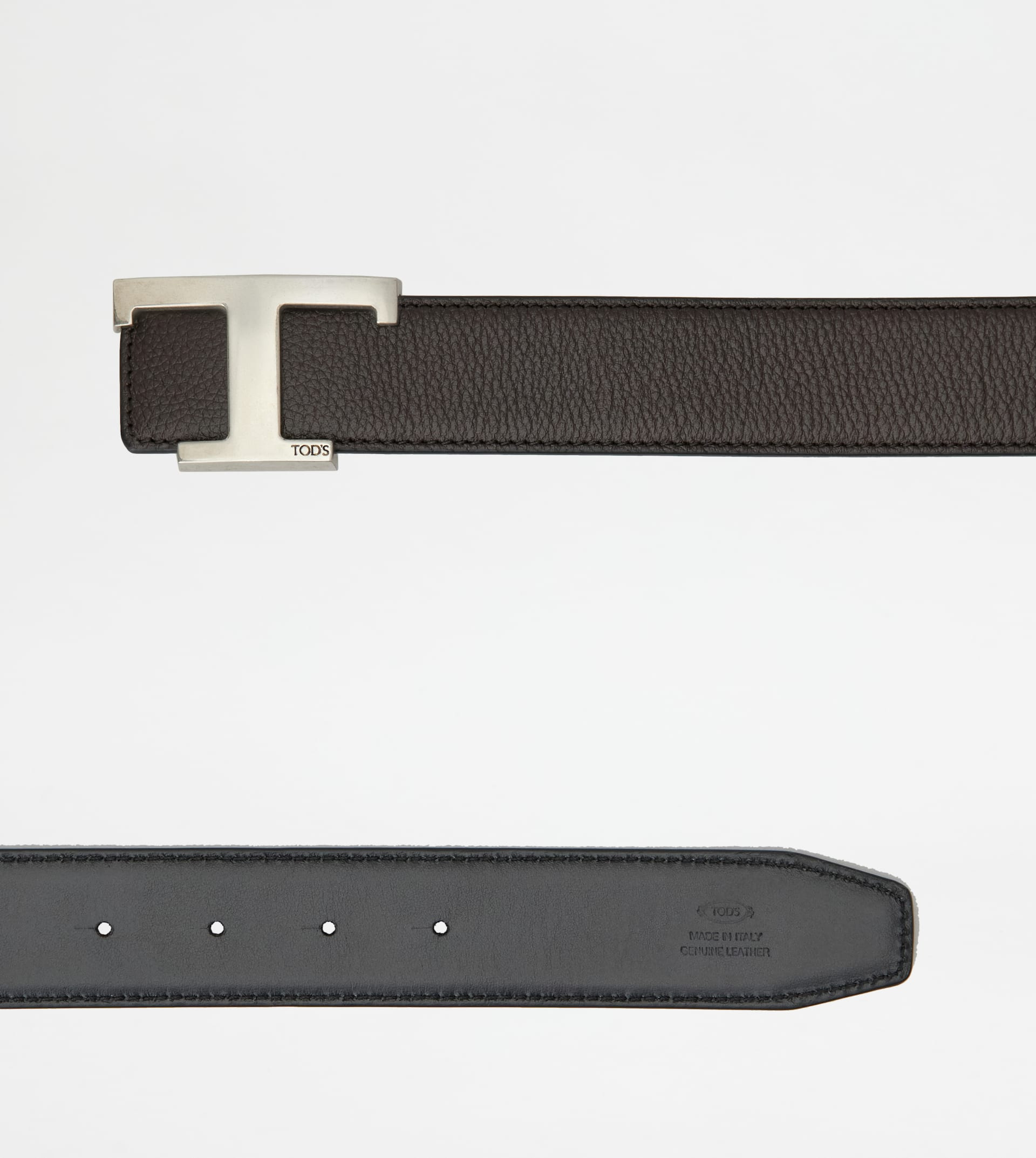 T TIMELESS REVERSIBLE BELT IN LEATHER - BROWN, BLACK - 3