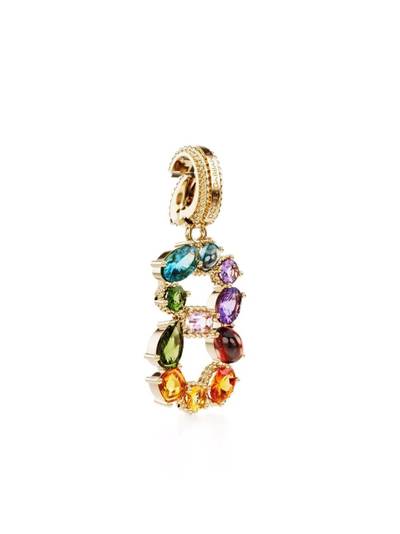 Dolce & Gabbana 18kt yellow gold number 8 gemstone pendant outlook