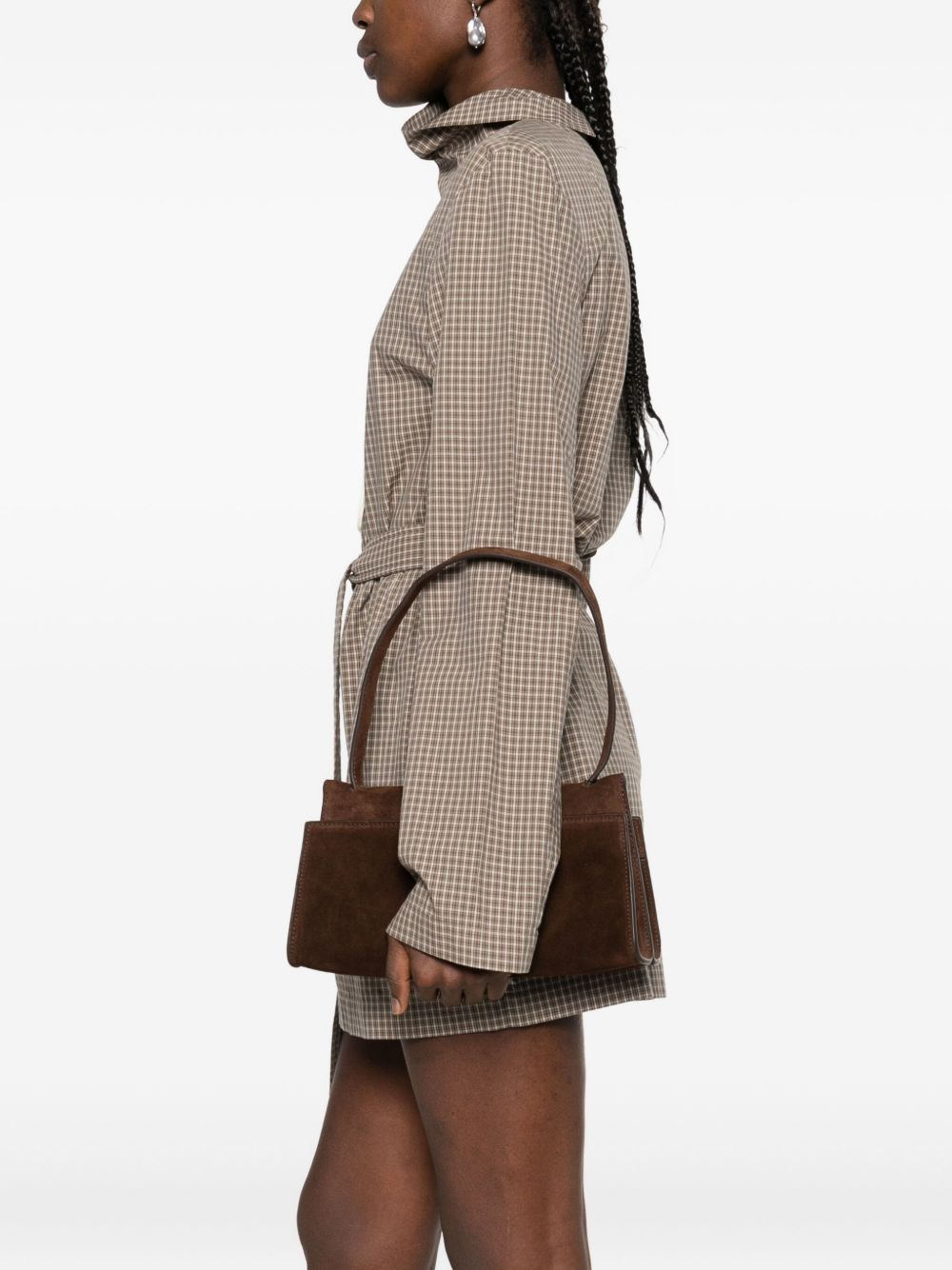 Long Papillon suede top-handle shoulder bag - 2