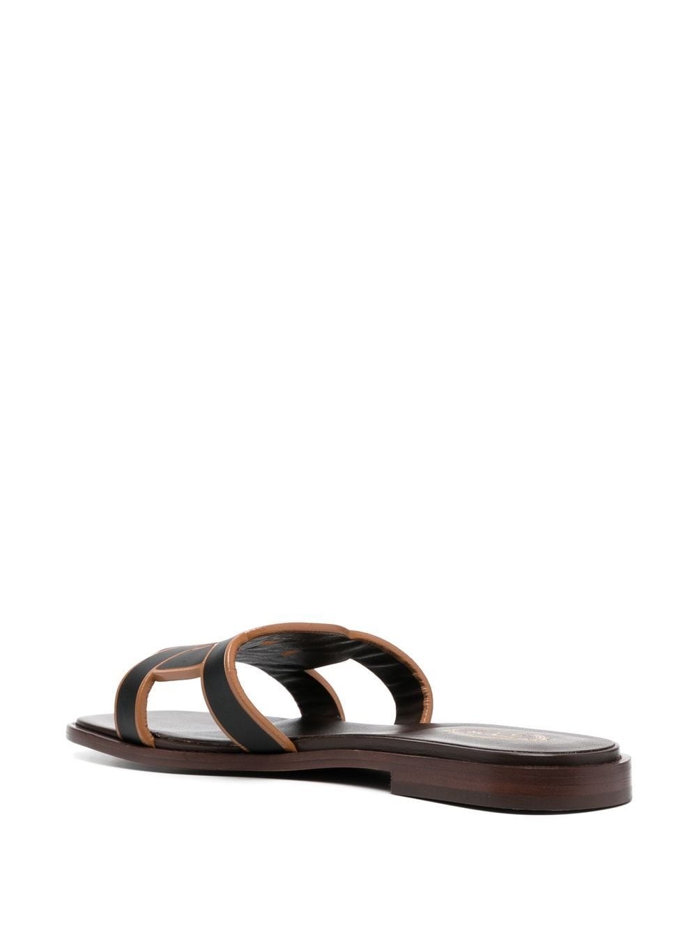 leather logo strap sandals - 3