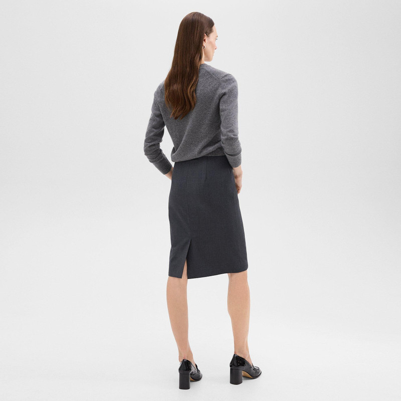 Theory Slim Pencil Skirt in Good Wool outlook