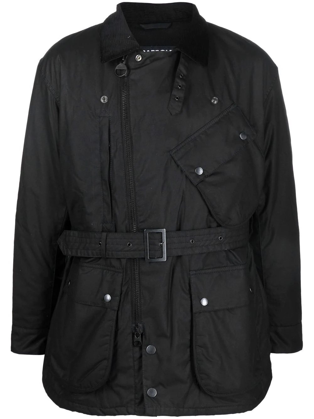 belted patch-pockets jacket - 1